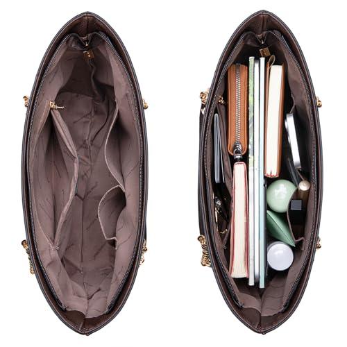 Montana West Chain Top-Handle Tote Bag Large Capacity Vegan Leather