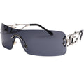 SENMARIES Rimless Y2k Sunglasses For Women Men Rectangle Vintage glasses Fashion Flame Metal Sunglass Frameless Retro Eyewear