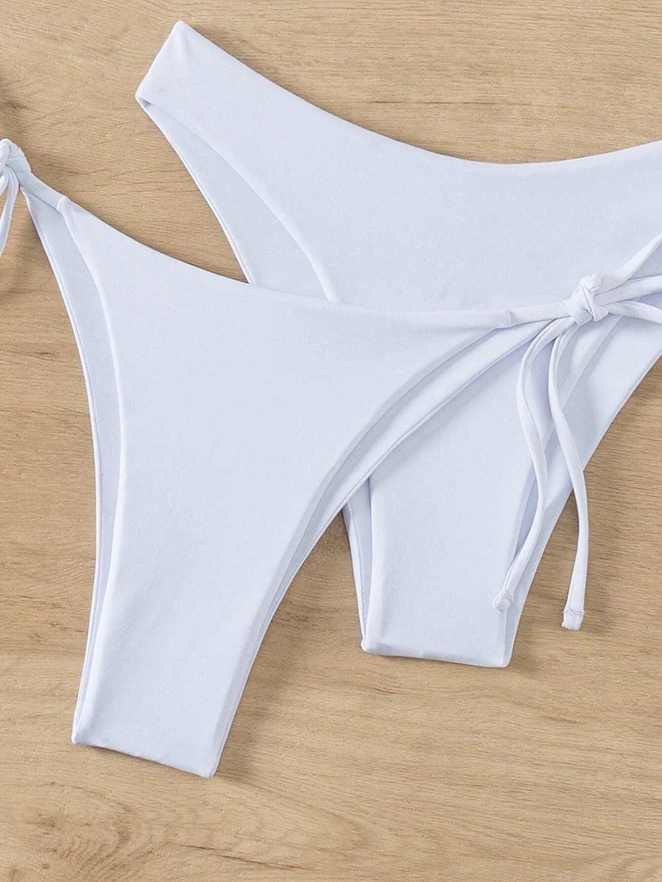 Women’s Solid Color 3Piece Bikini Set with Cover-Up Swim Basics - Dazzling Beauty Solution