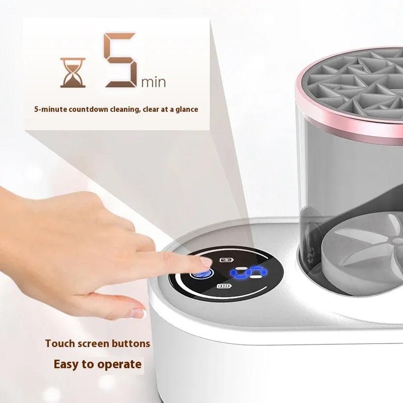Rechargeable Electric Makeup Brush Cleaner with Drying Stand - Dazzling Beauty Solution