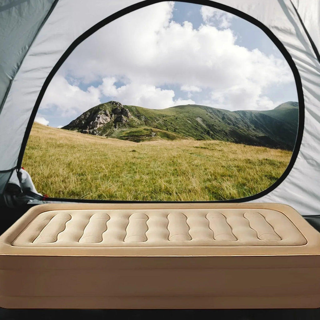 18In Queen Air Mattress with Headboard, Inflatable Mattress Airbed for Camping - Dazzling Beauty Solution