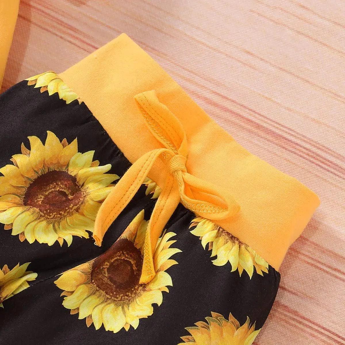 YVOWMING Baby Girls’ 3-Piece Outfit – Letter T-Shirt, Floral Pants & Headband (0–24M) - Dazzling Beauty Solution