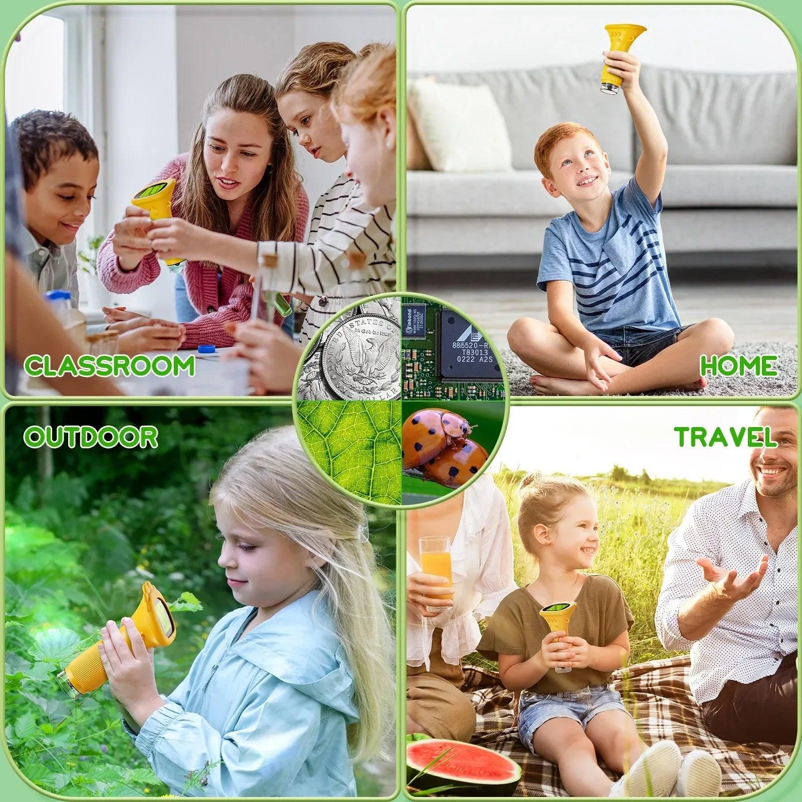 Kids’ Digital Microscope with 2” Screen – 200x Zoom Science Kit for Ages 3–8 - Dazzling Beauty Solution