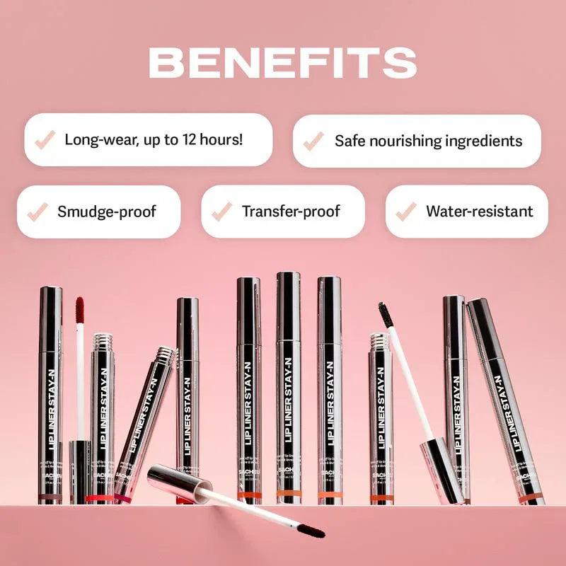 LIP LINER STAY-N - Peel-Off Lip Liner Stain - All Day & Night Lipliner - Dazzling Beauty Solution