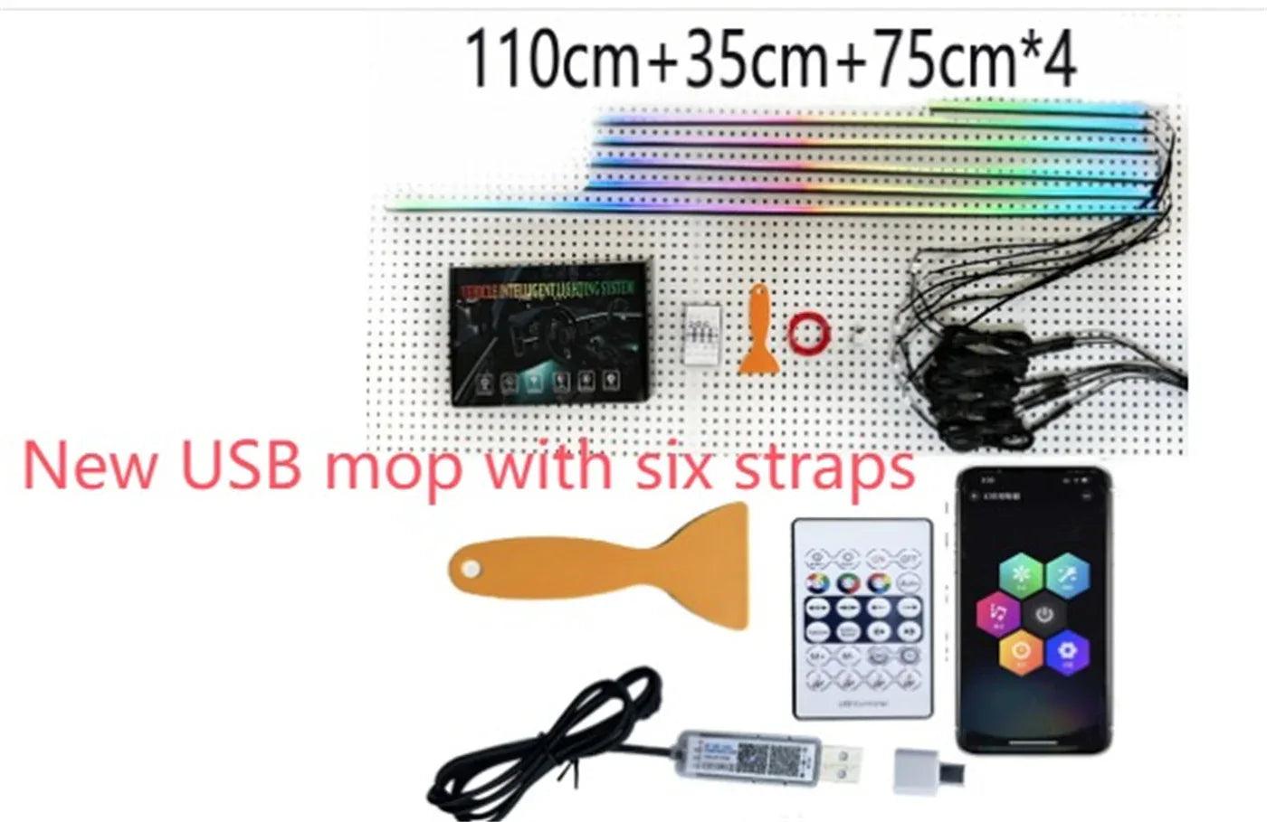 USB Car Ambient Light Kit – 5W LED Interior Glow - Dazzling Beauty Solution