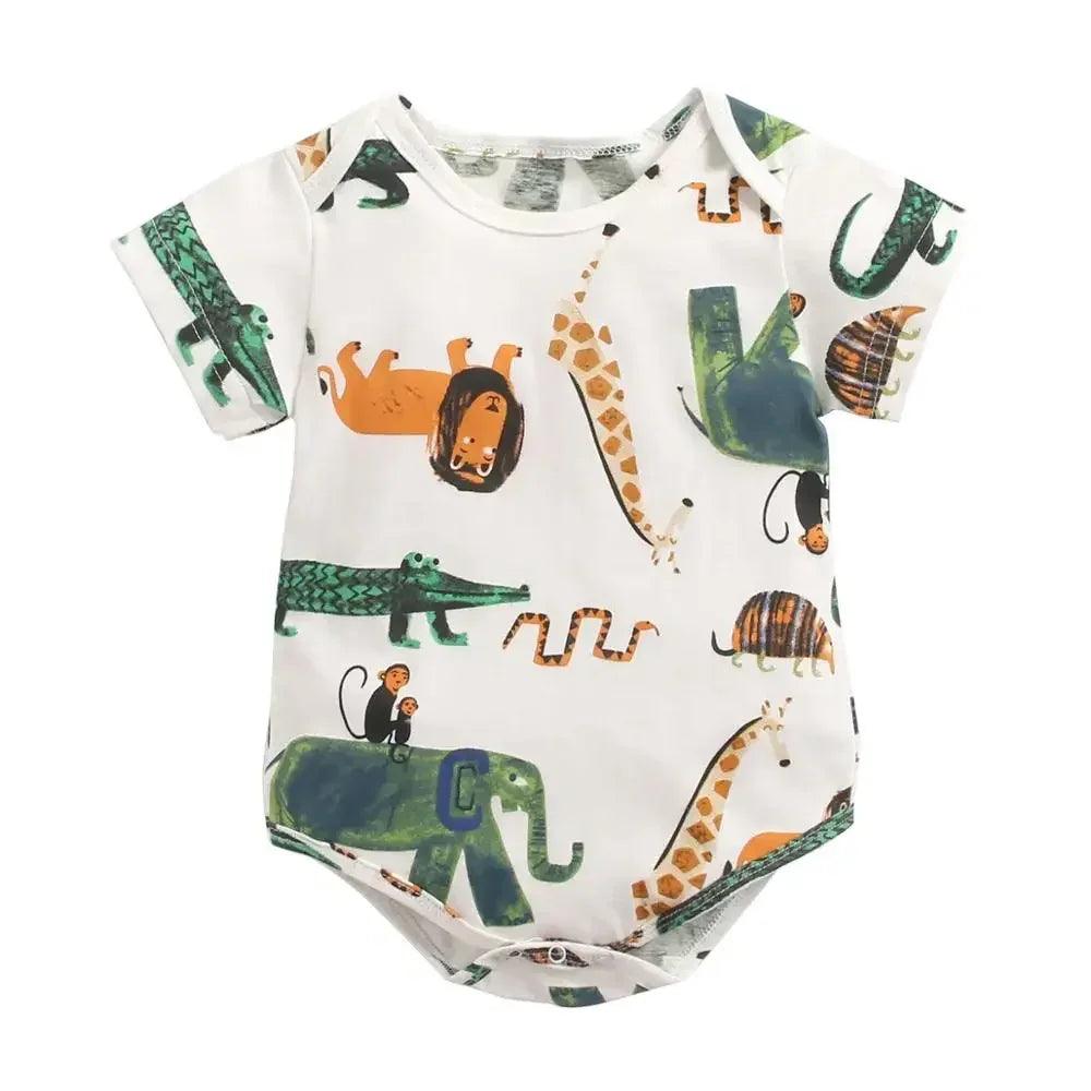 Baby Boys Girls Bodysuits Summer Cotton Toddler Clothes Cartoon Unisex Short Sleeve - Dazzling Beauty Solution