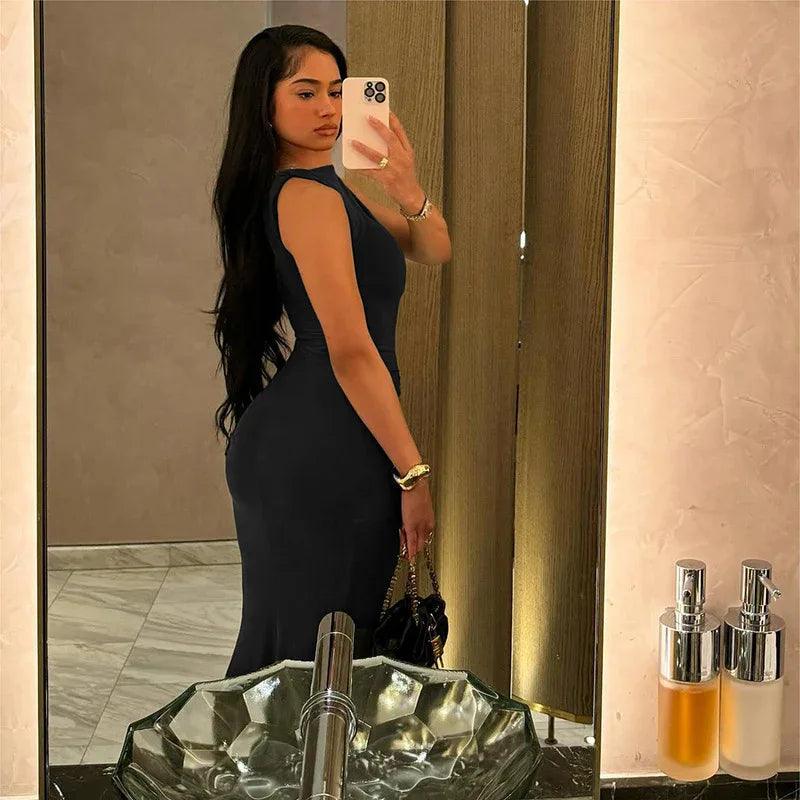 Women's Fashion Sleeveless Pleated High Waist Slim Fit Dress - Dazzling Beauty Solution
