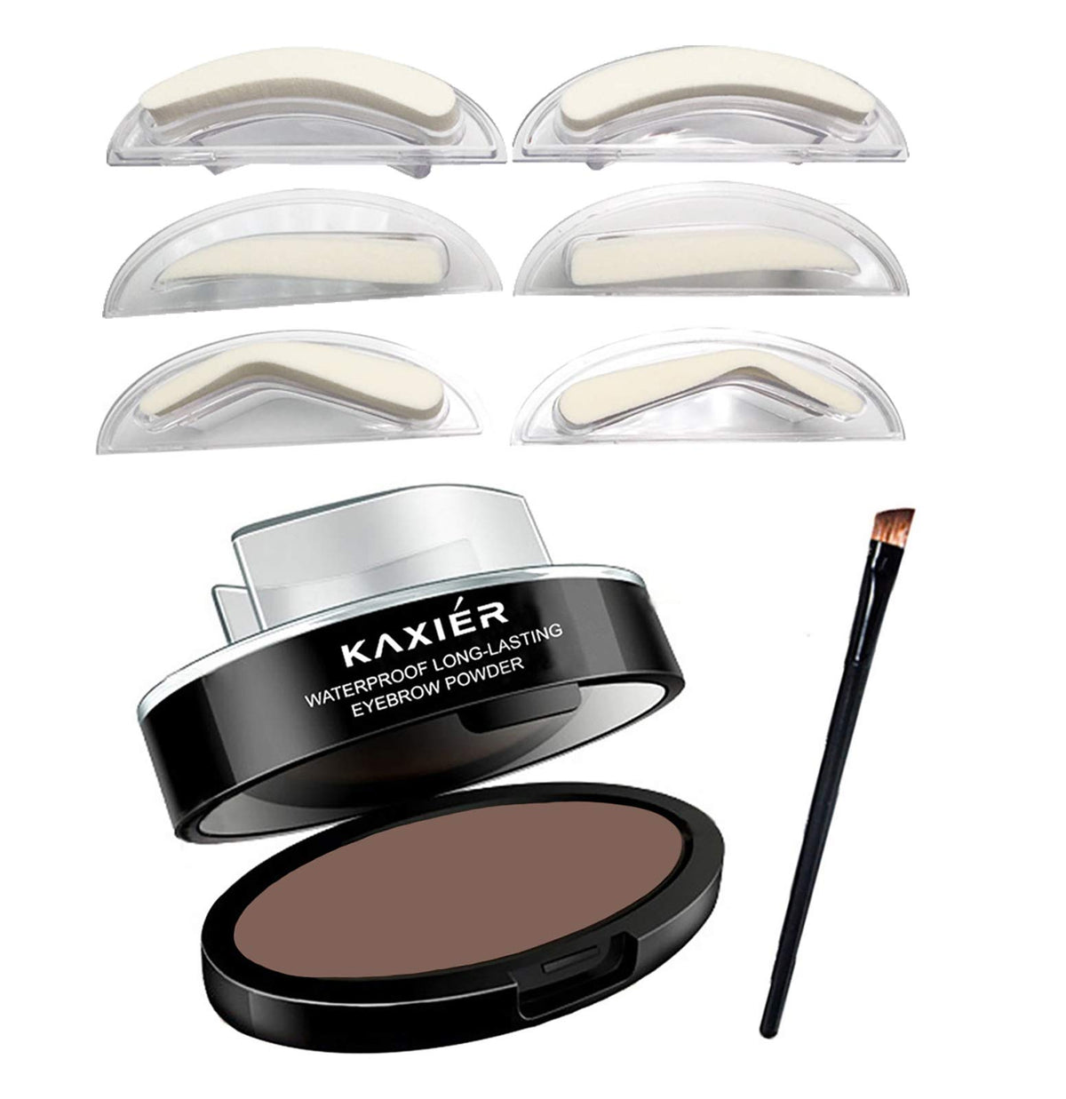 Waterproof Eyebrow Stamp Powder Kit with Stencils & Mirror