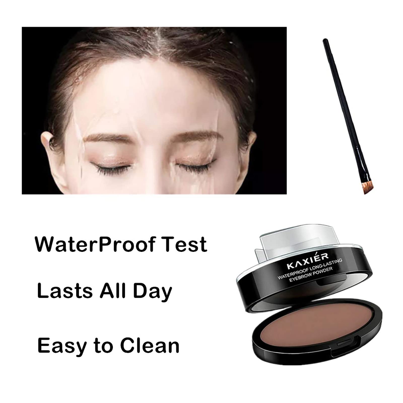 Waterproof Eyebrow Stamp Powder Kit with Stencils & Mirror