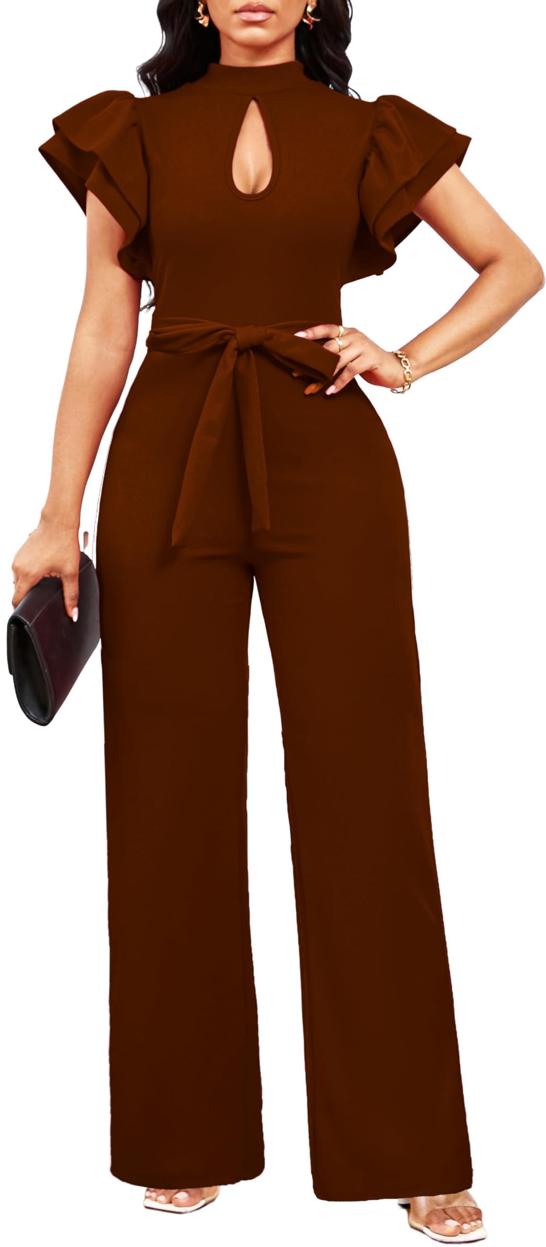 Women's Elegant Jumpsuit – Dressy Formal Long Pants Business Jumpsuit