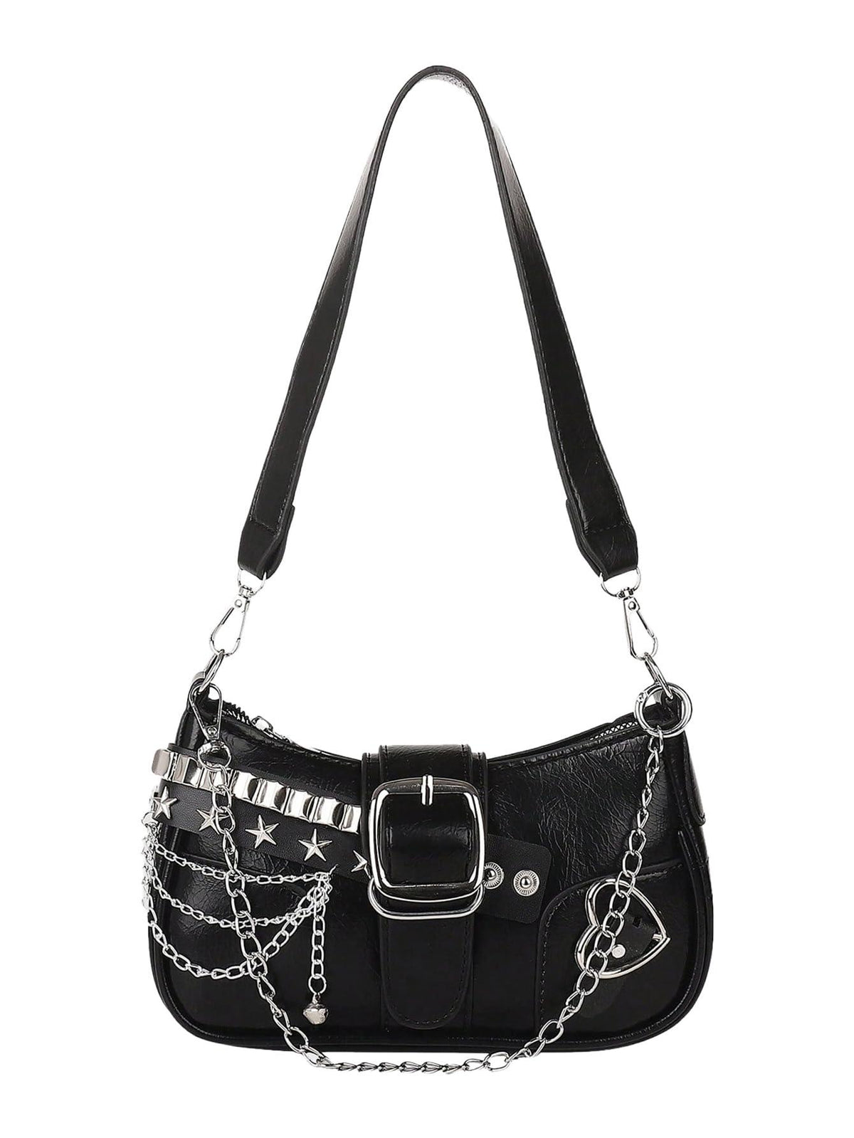 Verdusa Women's Y2K Star Mini Chain Hobo Bag | PU Leather Shoulder Purse | 21 Colors