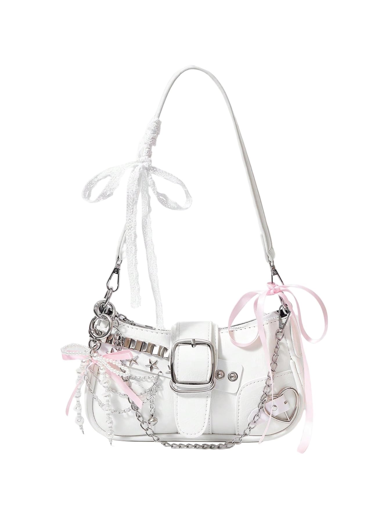 Verdusa Women's Y2K Star Mini Chain Hobo Bag | PU Leather Shoulder Purse | 21 Colors