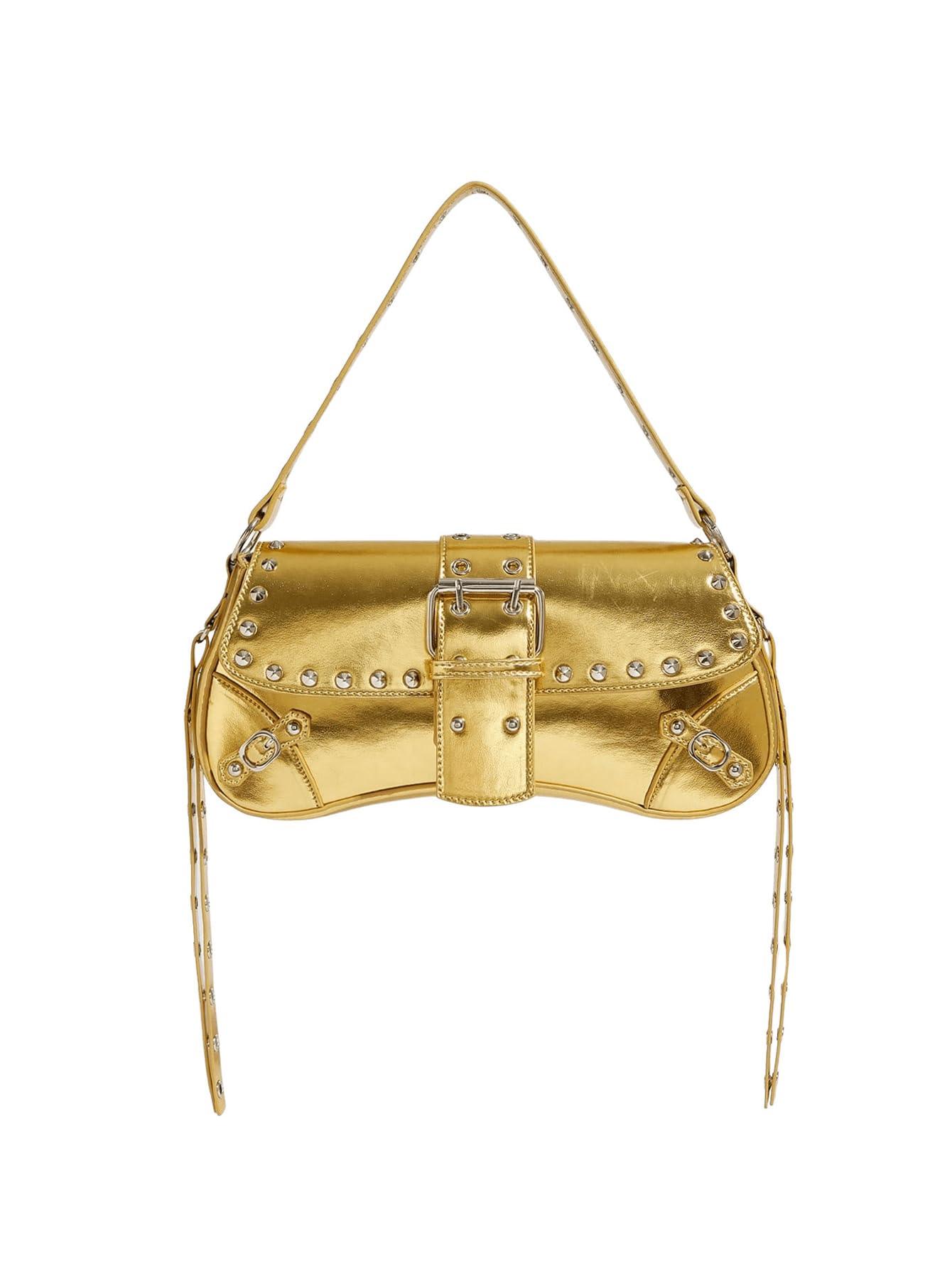 Verdusa Women's Y2K Studded Punk Shoulder Bag | Goth Faux Leather Purse | 15 Colors