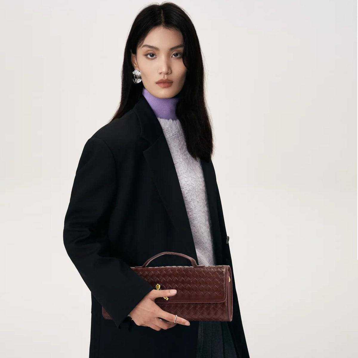 Jumping Deer Woven Clutch Purse | PU Leather Evening Bag | Clutch, Shoulder & Crossbody
