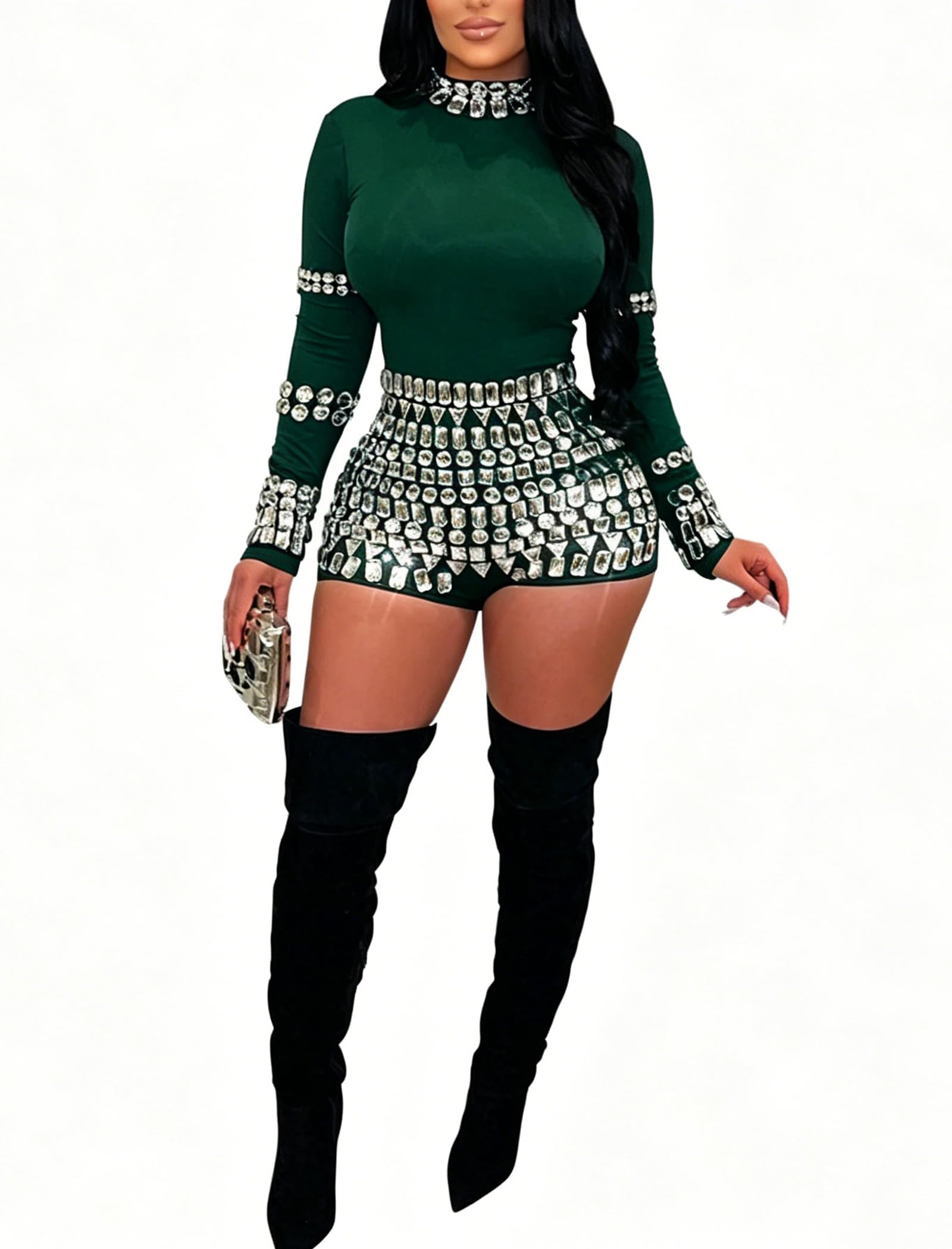 Chicyes Jumpsuits For Women One Piece Sexy Long Sleeve Birthday Outfits