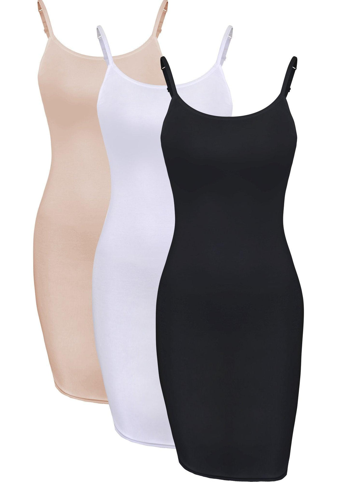 3-Piece Basic Cami Tank Set - Women's Long Adjustable Strap Tops (S-XXL)