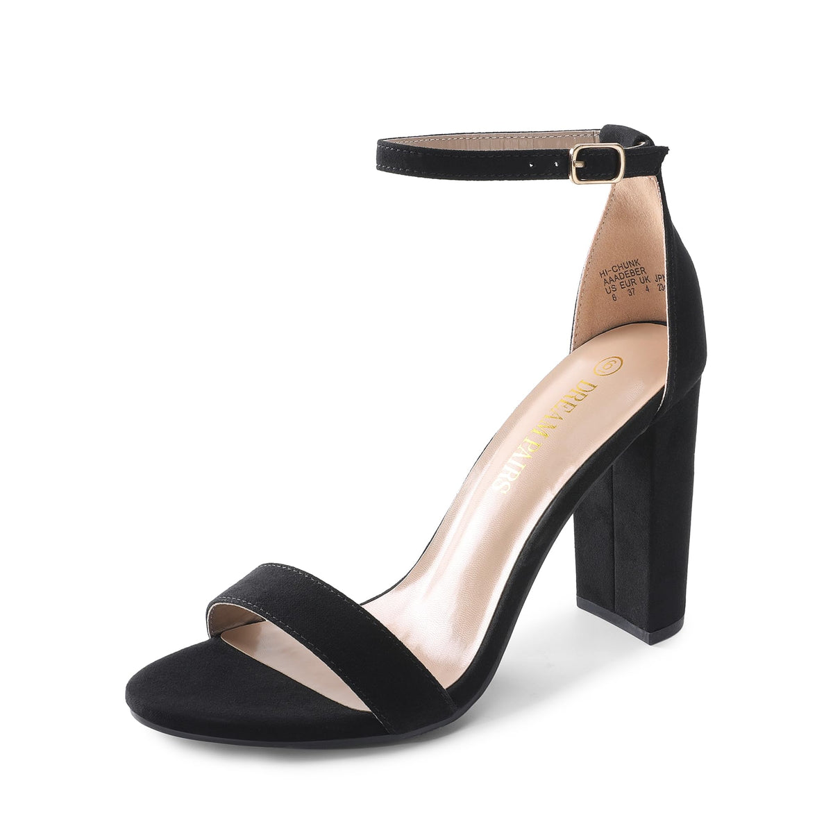 DREAM PAIRS Women's Hi-Chunk 4" Chunky Heel Sandals | Open Toe Ankle Strap | Vegan Leather