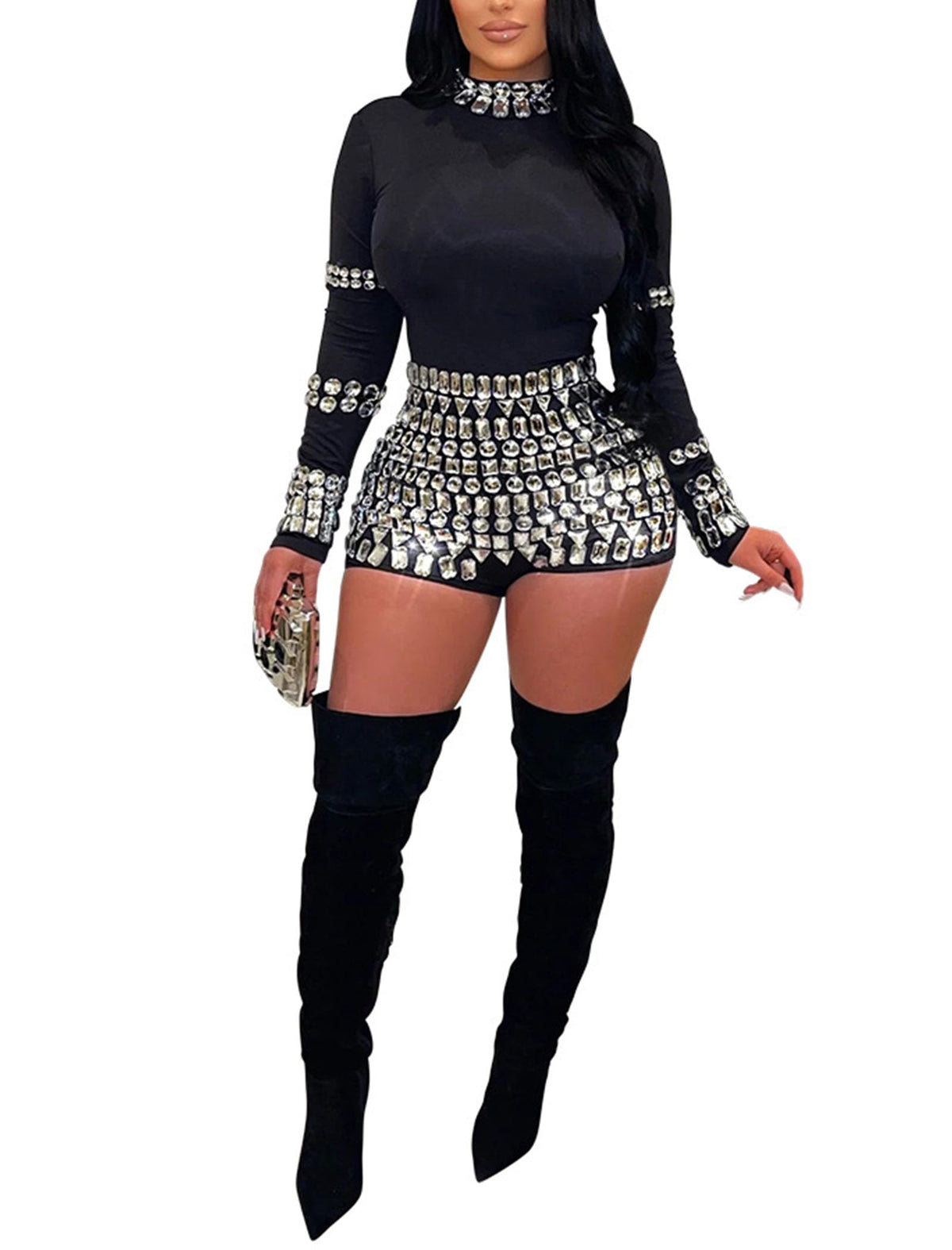 Chicyes Jumpsuits For Women One Piece Sexy Long Sleeve Birthday Outfits
