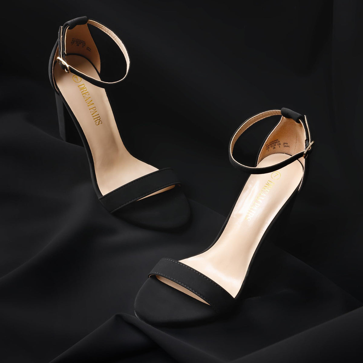 DREAM PAIRS Women's Hi-Chunk 4" Chunky Heel Sandals | Open Toe Ankle Strap | Vegan Leather