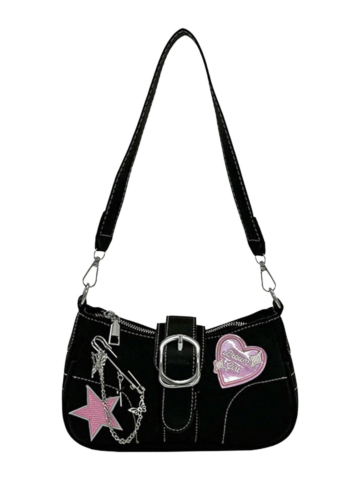 Verdusa Women's Y2K Star Mini Chain Hobo Bag | PU Leather Shoulder Purse | 21 Colors