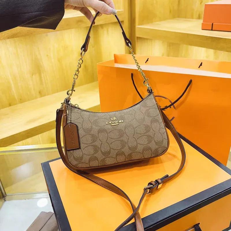 Floral Designer Shoulder Bag – Elegant Leather Handbag with Adjustable Strap & Multiple Compartments - Dazzling Beauty Solution