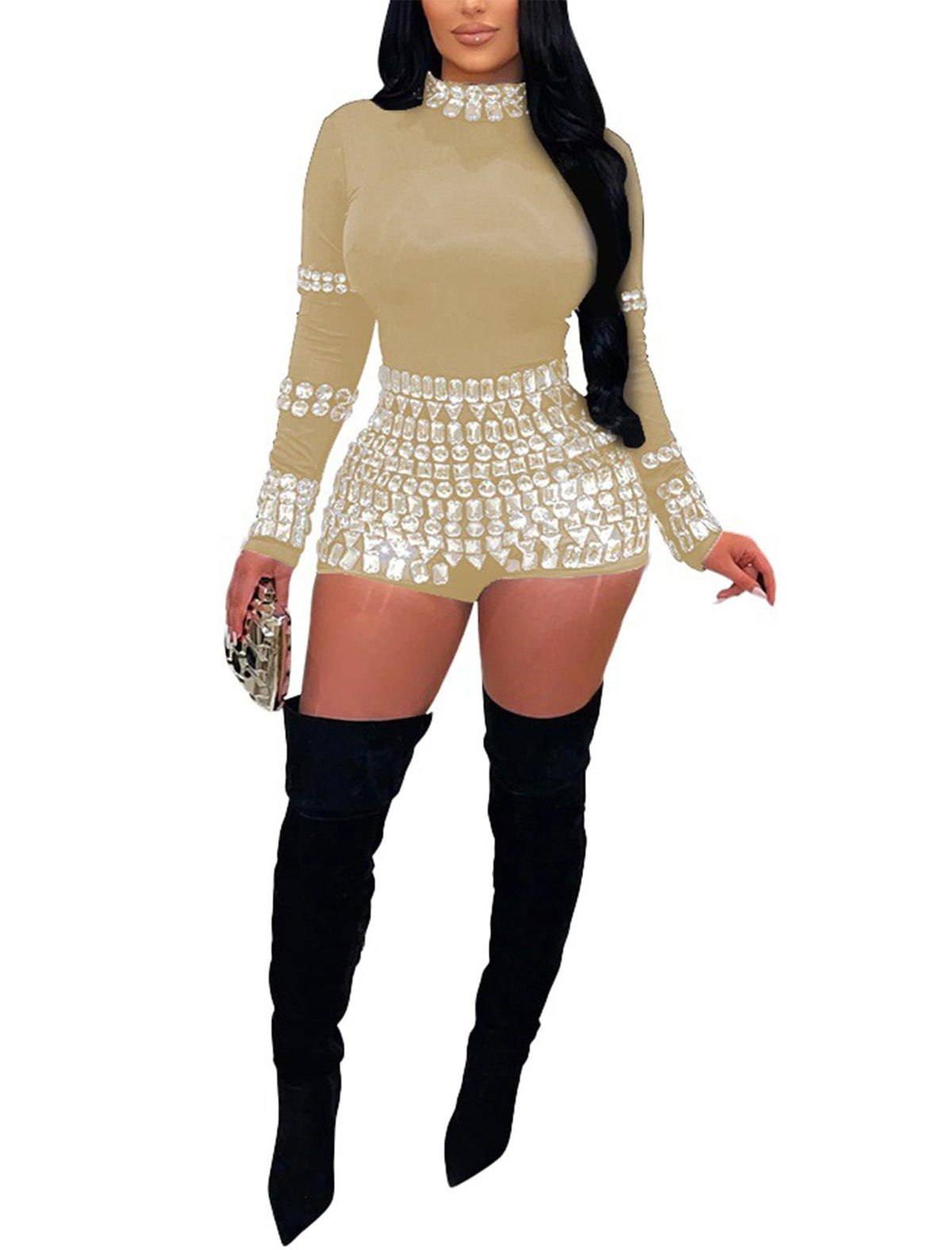 Chicyes Jumpsuits For Women One Piece Sexy Long Sleeve Birthday Outfits