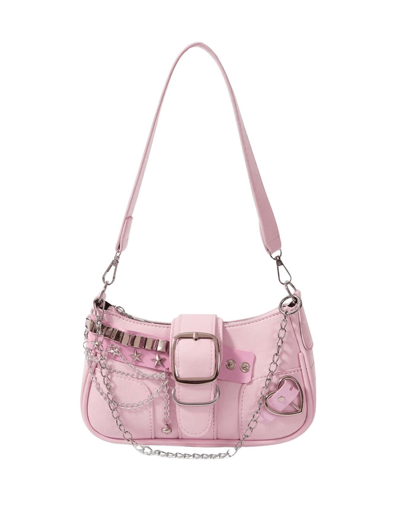Verdusa Women's Y2K Star Mini Chain Hobo Bag | PU Leather Shoulder Purse | 21 Colors