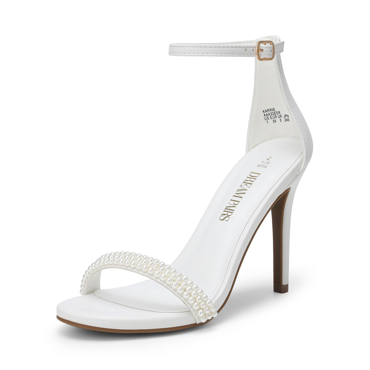 DREAM PAIRS Women's Stiletto Heels Sandals - Open Toe Ankle Strap High Heels