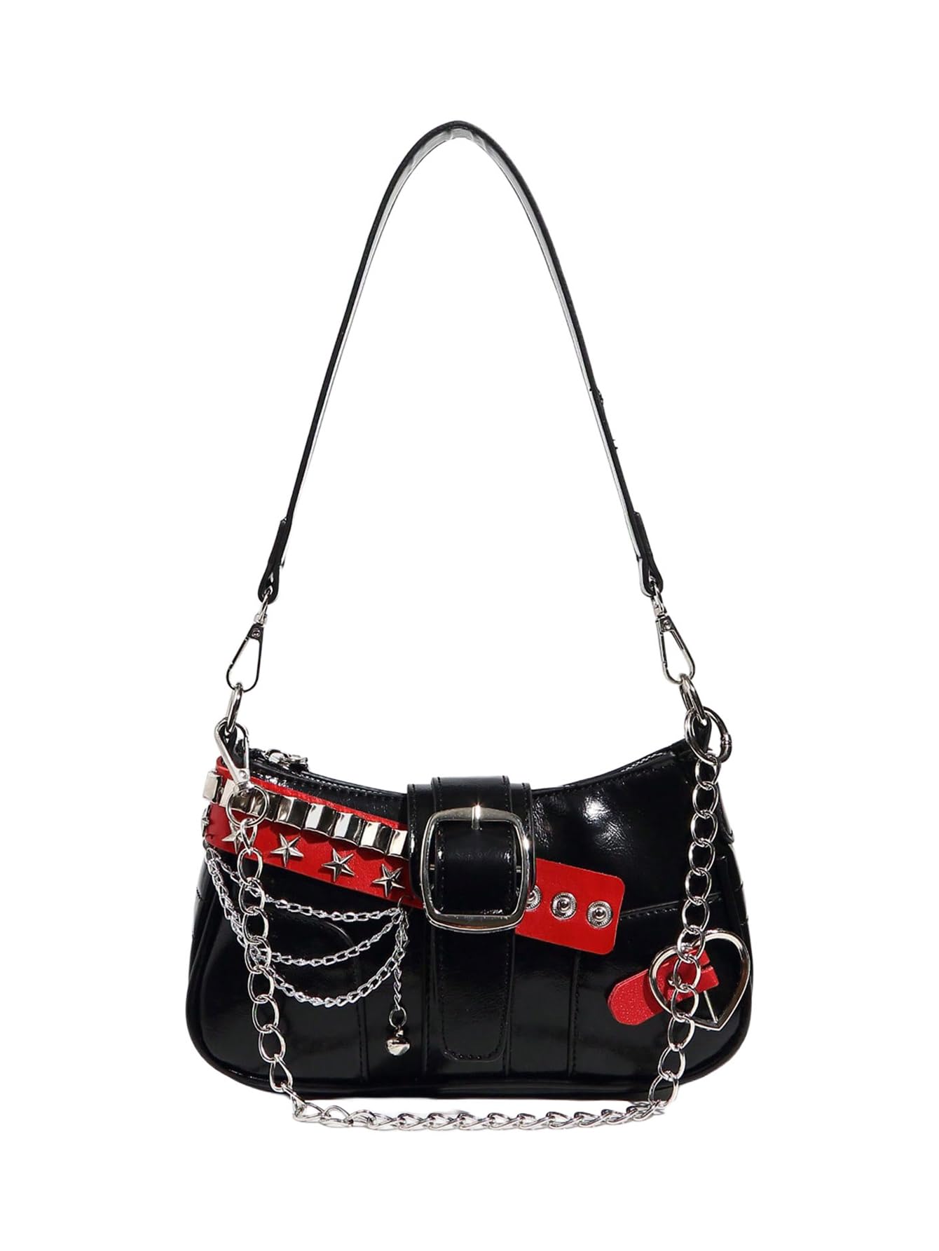 Verdusa Women's Y2K Star Mini Chain Hobo Bag | PU Leather Shoulder Purse | 21 Colors