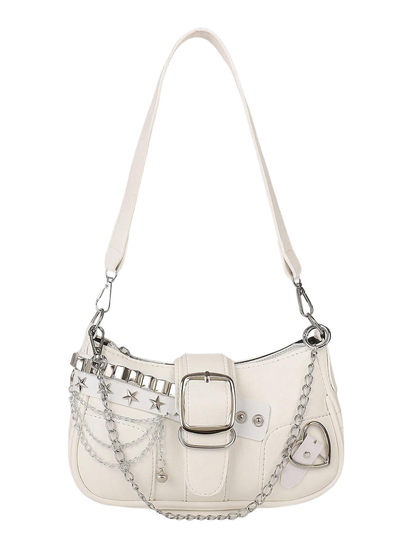 Verdusa Women's Y2K Star Mini Chain Hobo Bag | PU Leather Shoulder Purse | 21 Colors