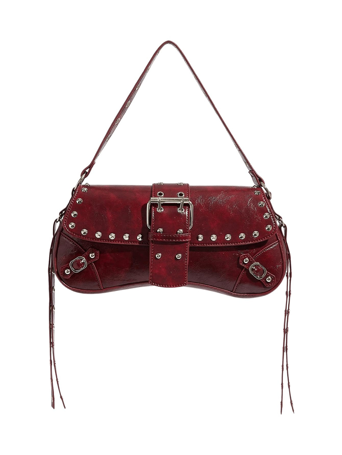 Verdusa Women's Y2K Studded Punk Shoulder Bag | Goth Faux Leather Purse | 15 Colors