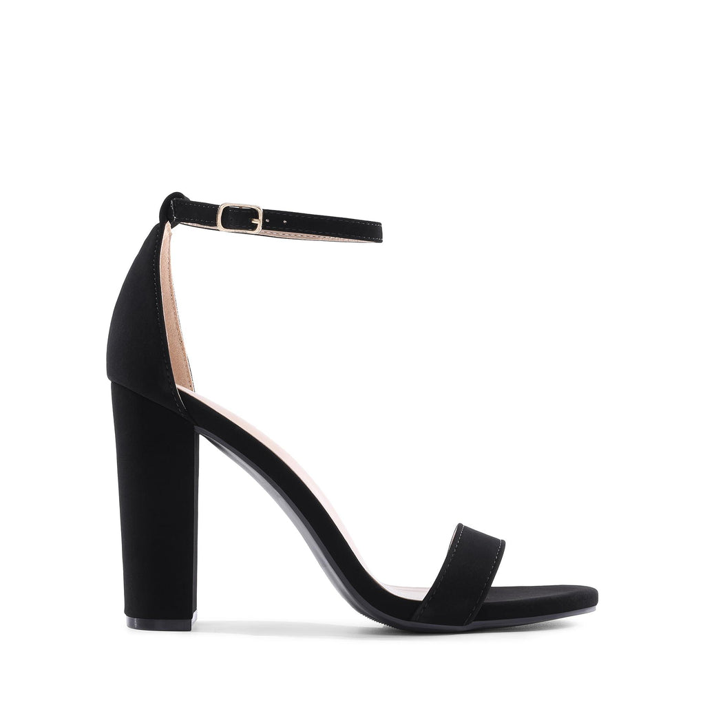 DREAM PAIRS Women's Hi-Chunk 4" Chunky Heel Sandals | Open Toe Ankle Strap | Vegan Leather