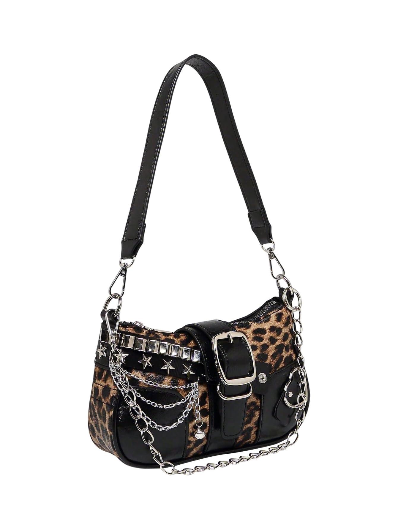 Verdusa Women's Y2K Star Mini Chain Hobo Bag | PU Leather Shoulder Purse | 21 Colors