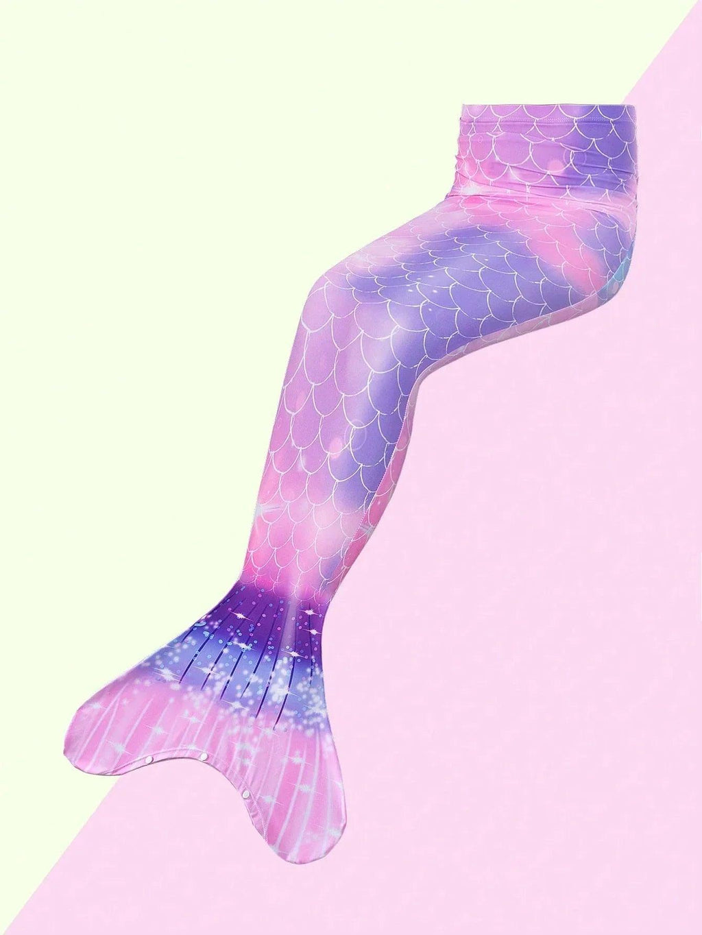 Tween Girl Fish Scales Print Mermaid Tail Set - Dazzling Beauty Solution