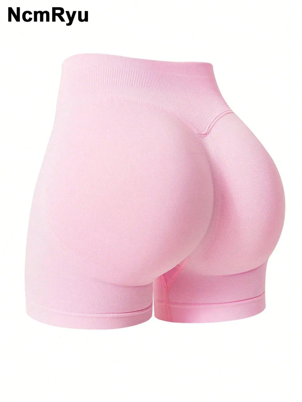 Seamless Tummy Control Workout Shorts – Pink Mid-Waist Butt-Lifting Fitness Shorts for Women - Dazzling Beauty Solution