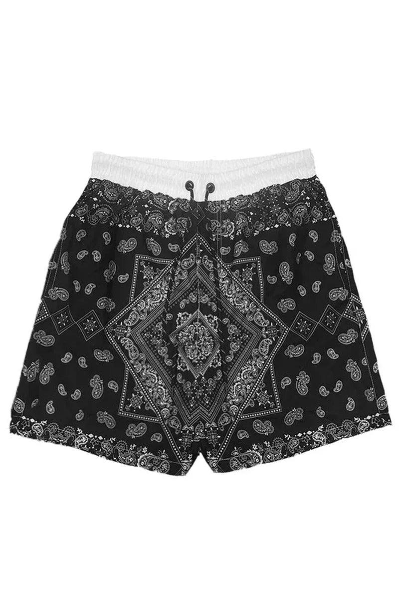 Men’s Paisley Bandana Swim Shorts – 5.5” Inseam - Dazzling Beauty Solution