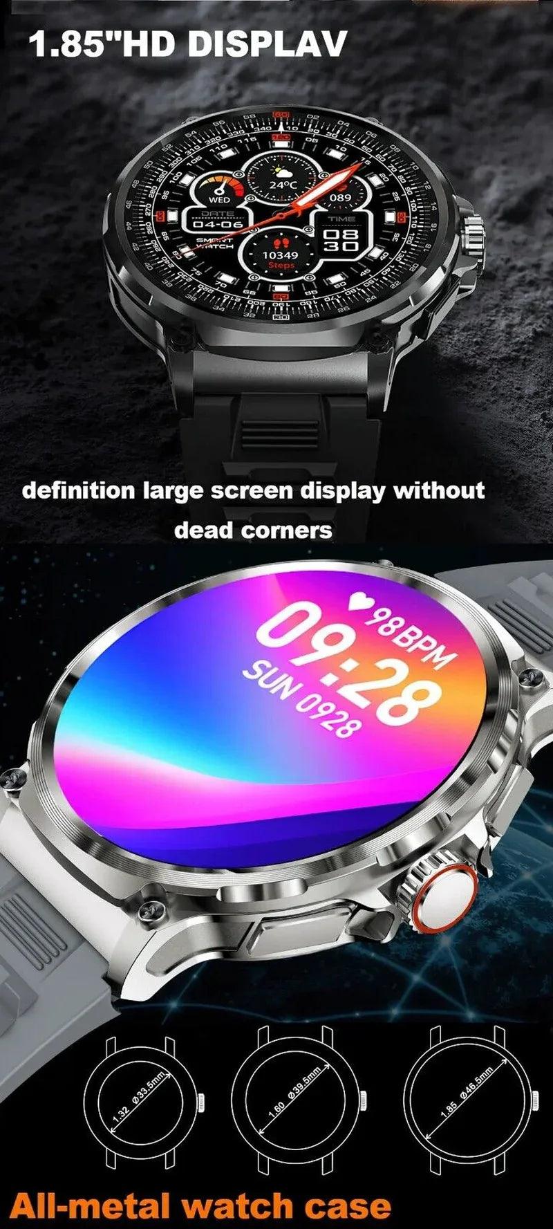 1.85-Inch Ultra HD Smartwatch with GPS, Bluetooth Call & Health Monitoring For Men - Dazzling Beauty Solution