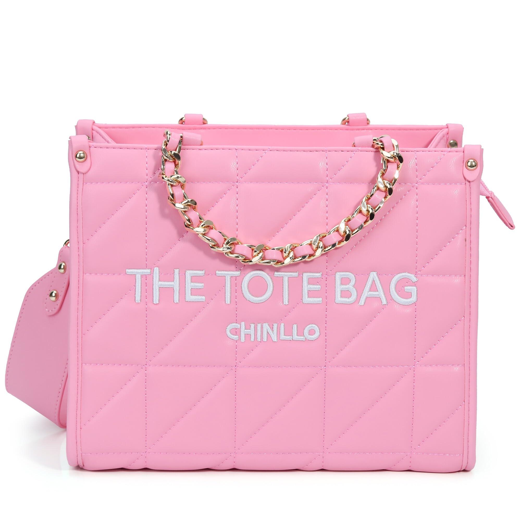 Chinllo Tote Bag for Women – Quilted Satchel Purse with Detachable Shoulder Strap | Small, Medium, Large