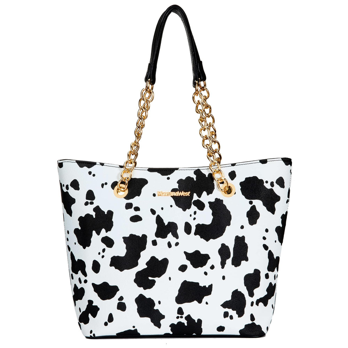 Montana West Chain Top-Handle Tote Bag Large Capacity Vegan Leather