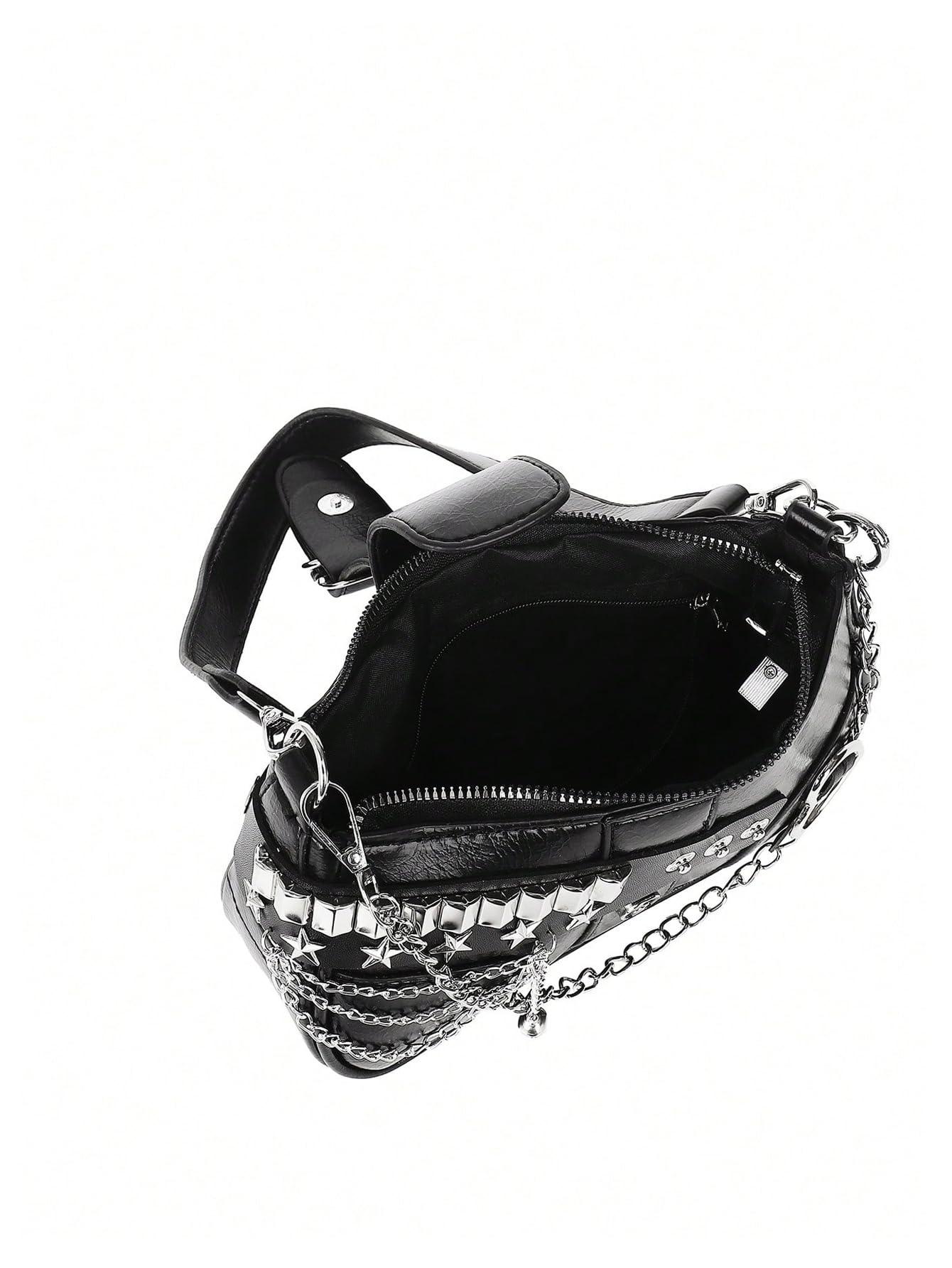 Verdusa Women's Y2K Star Mini Chain Hobo Bag | PU Leather Shoulder Purse | 21 Colors