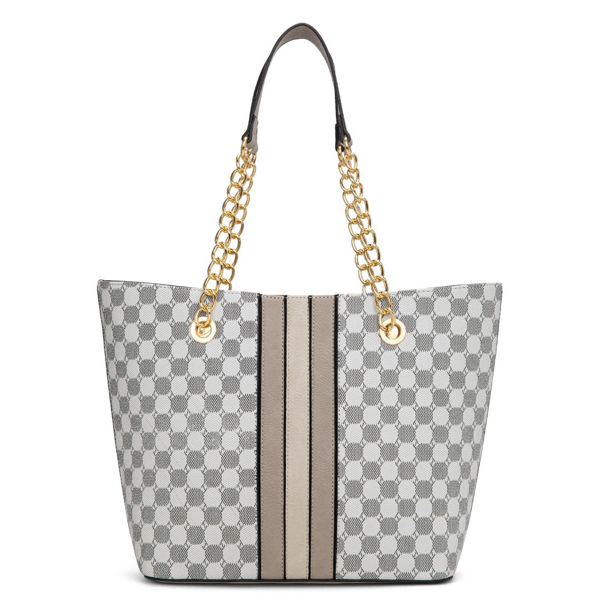 Montana West Chain Top-Handle Tote Bag Large Capacity Vegan Leather