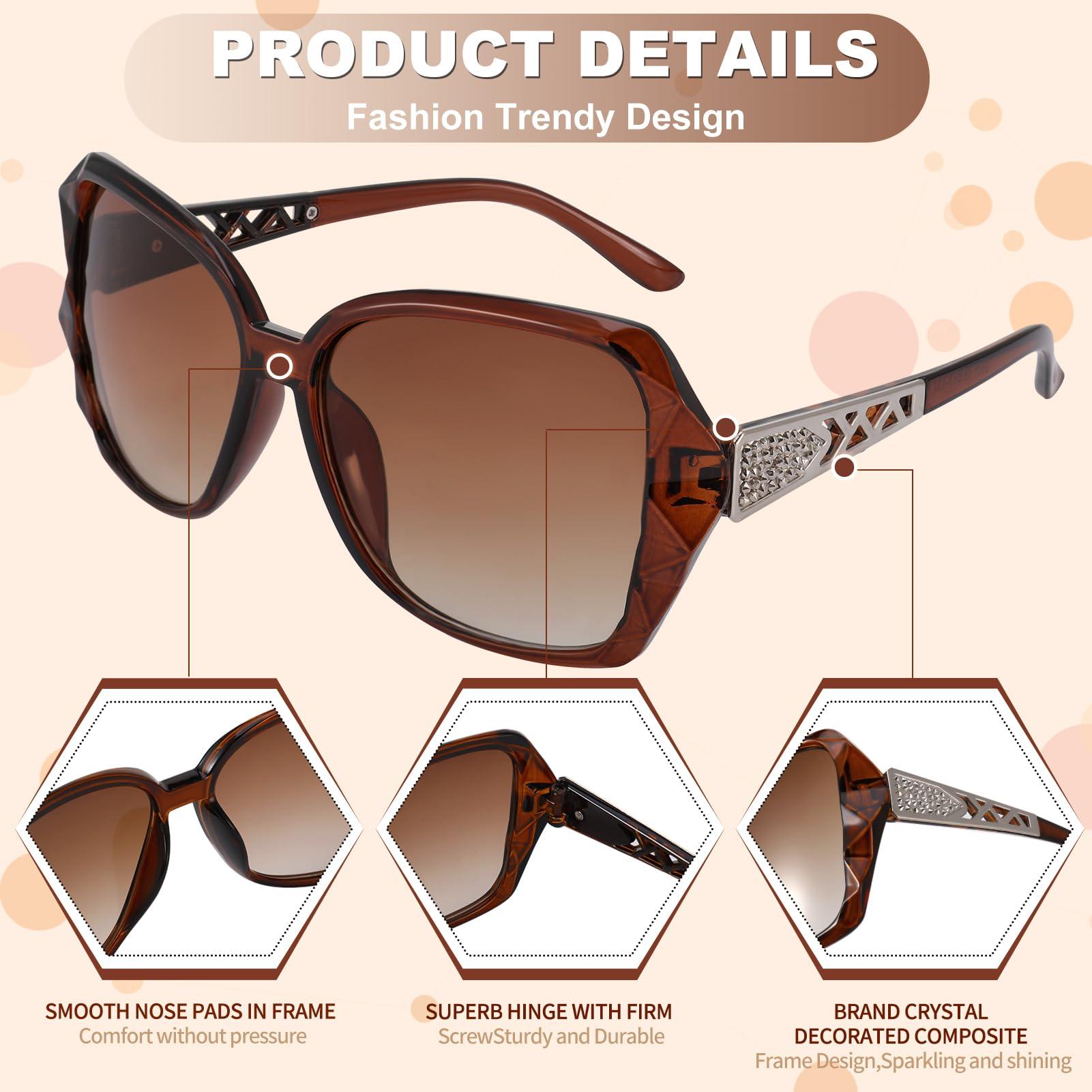 Oversized Rhinestone Sunglasses Set - Dazzling look.