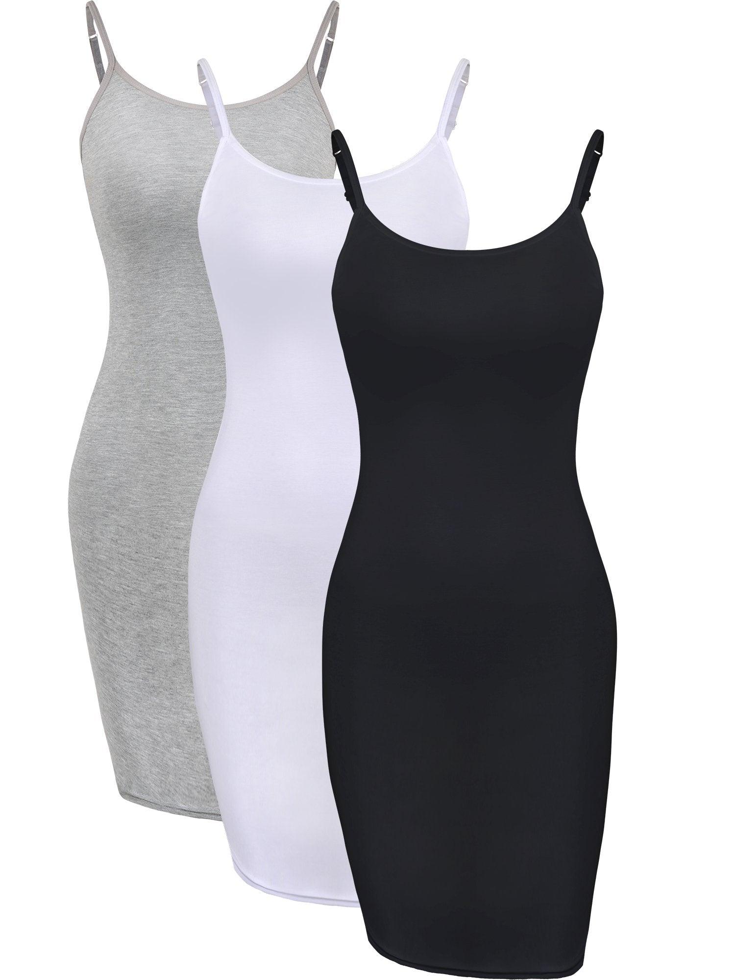 3-Piece Basic Cami Tank Set - Women's Long Adjustable Strap Tops (S-XXL)