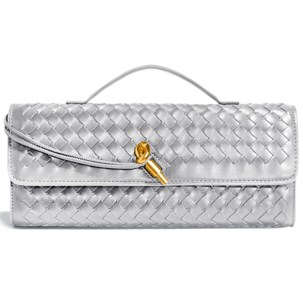 Jumping Deer Woven Clutch Purse | PU Leather Evening Bag | Clutch, Shoulder & Crossbody