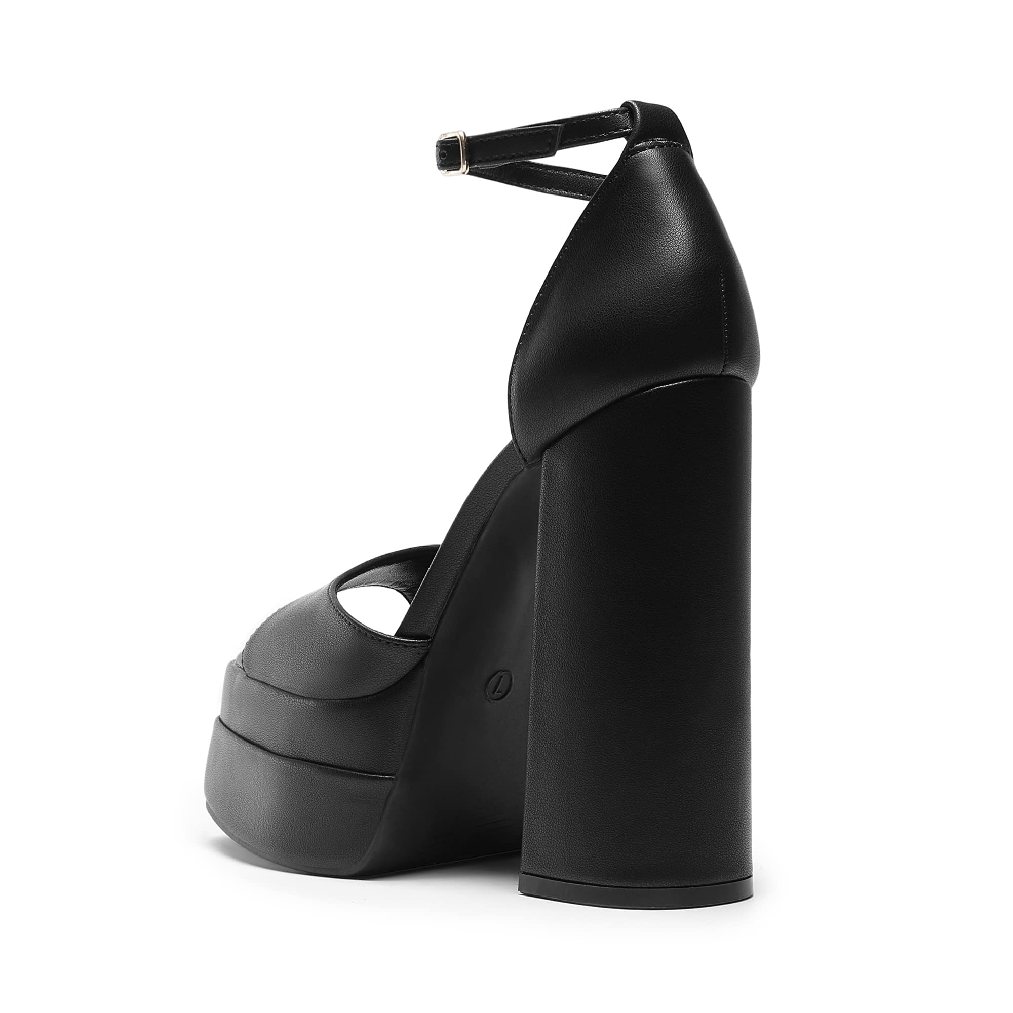 DREAM PAIRS Women's 5.5" Chunky Block Platform Heel Sandals | Open Square Toe Ankle Strap