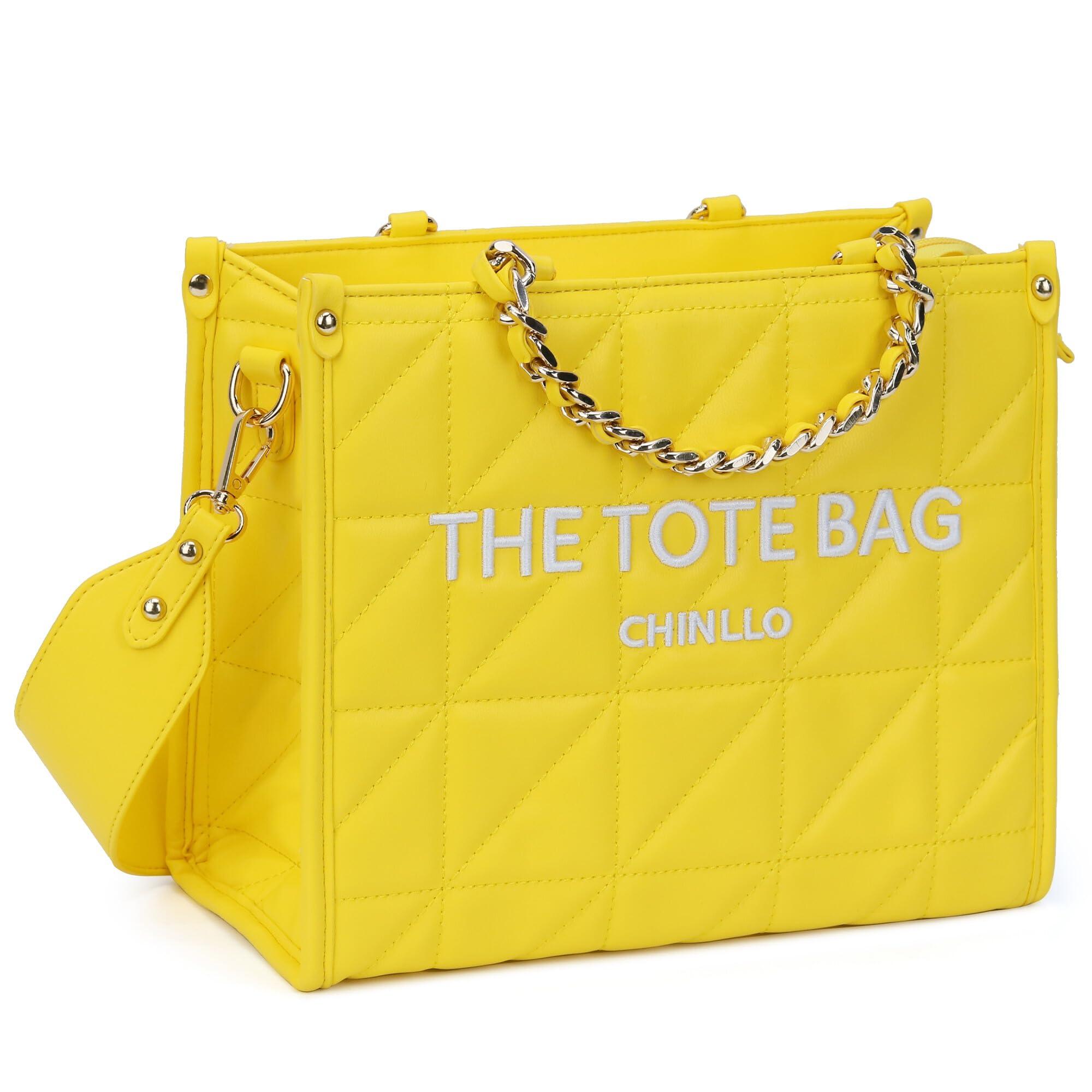 Chinllo Tote Bag for Women – Quilted Satchel Purse with Detachable Shoulder Strap | Small, Medium, Large