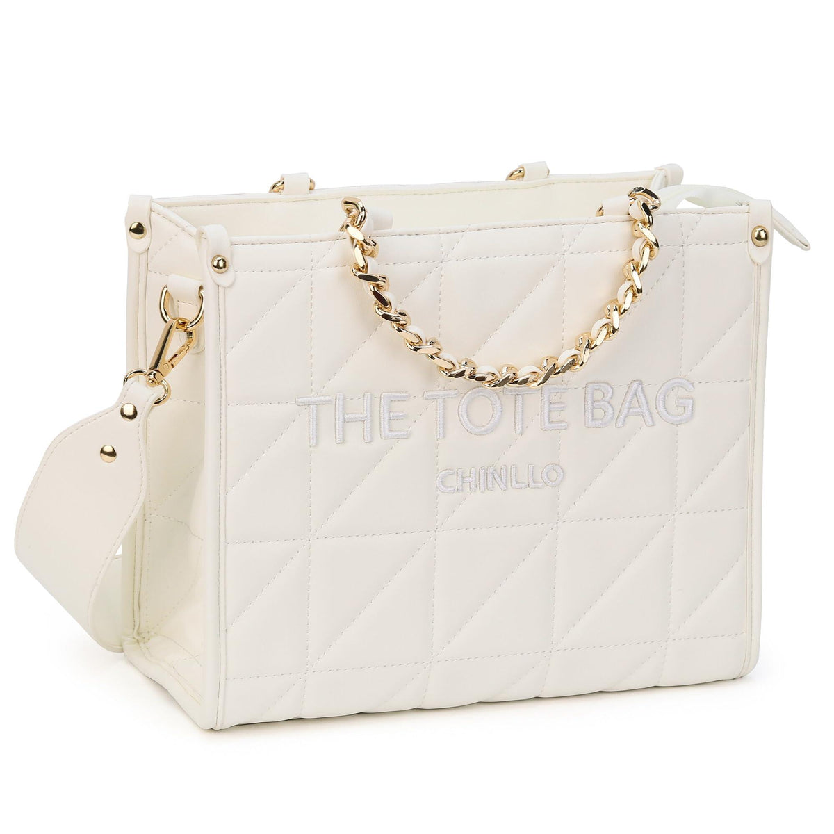 Chinllo Tote Bag for Women – Quilted Satchel Purse with Detachable Shoulder Strap | Small, Medium, Large