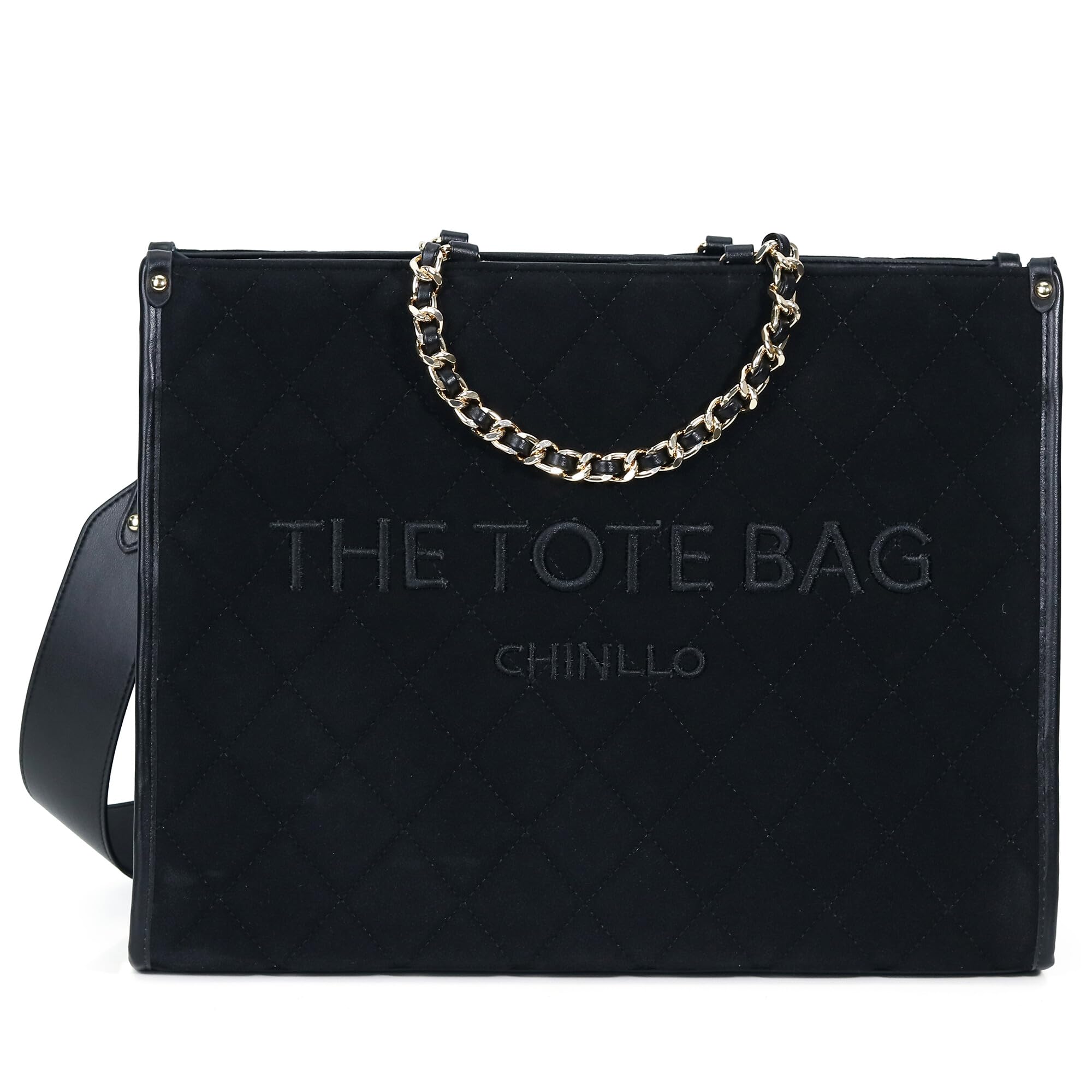 Chinllo Tote Bag for Women – Quilted Satchel Purse with Detachable Shoulder Strap | Small, Medium, Large