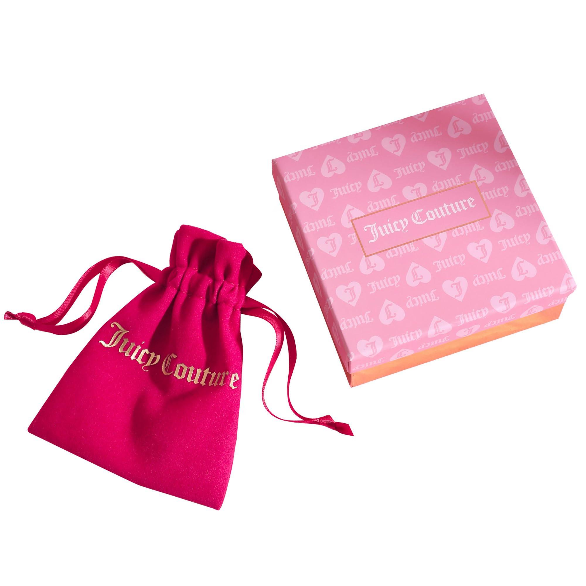 Juicy Couture Pink Pavé Crystal Heart Tennis Necklace | 16"+2" | Y2K Gift for Her
