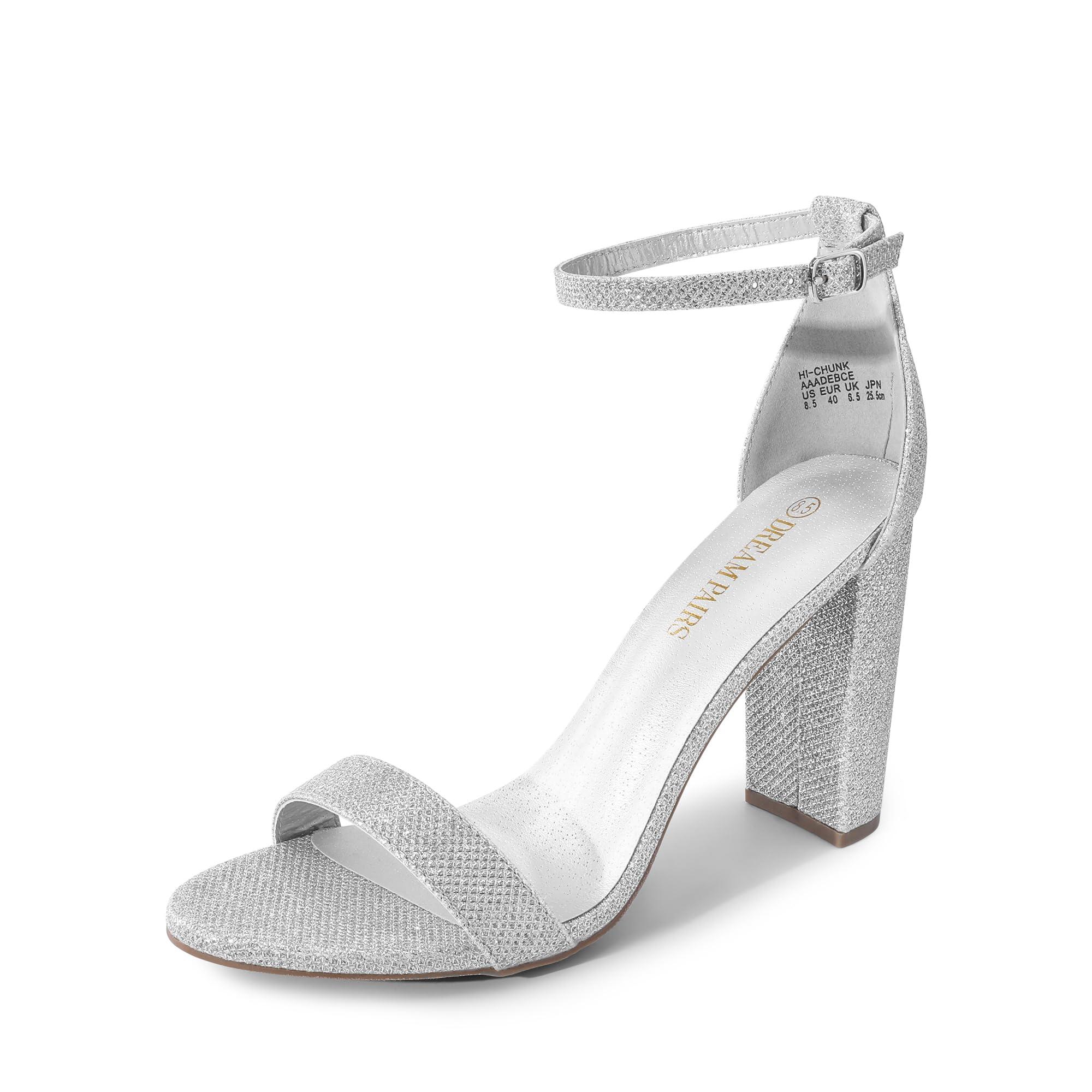 DREAM PAIRS Women's Hi-Chunk 4" Chunky Heel Sandals | Open Toe Ankle Strap | Vegan Leather